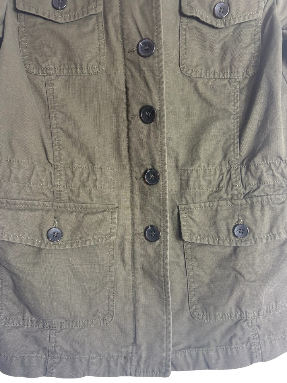 TALBOTS Lightweight Field / Utility Jacket in Deep Olive Green Size 4P (PETITE) - Picture 6 of 11